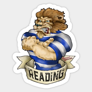 Reading Lion Mascot Sticker